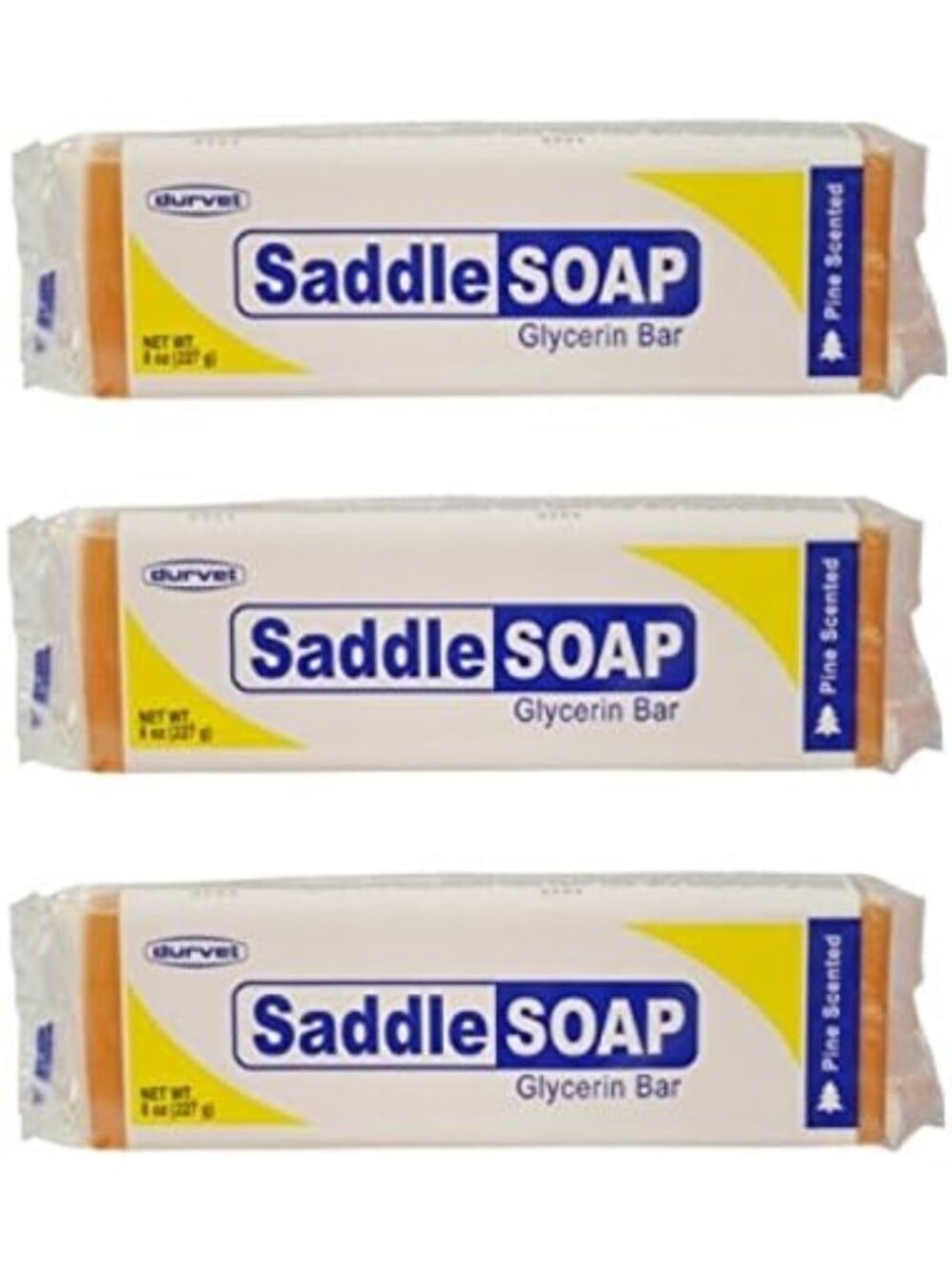 3-Pack Glycerin Saddle Soap Bars for Leather Care & Conditioning